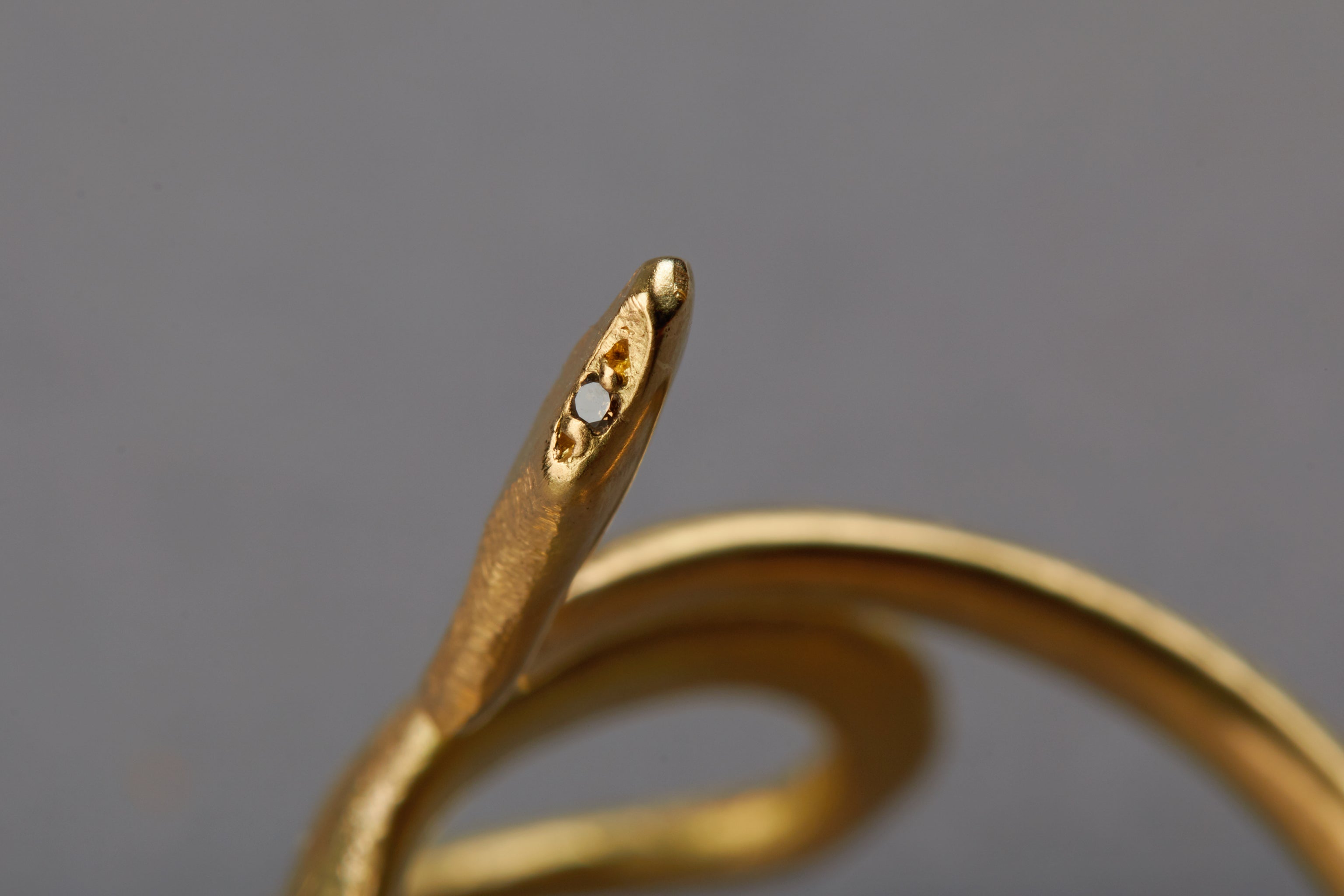 Butler Gold Diamond Rings Large Snake Ring: 18k Gold with Diamond Eyes β E.R. Butler & Co.